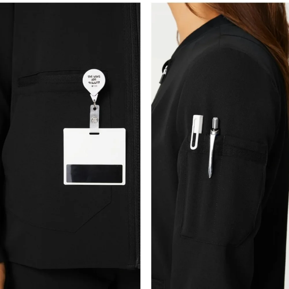 Figs Bellery Scrub Jacket zipped black S